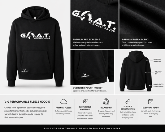 G.O.A.T. Football x V10 Sport - Performance Fleece Hoodie