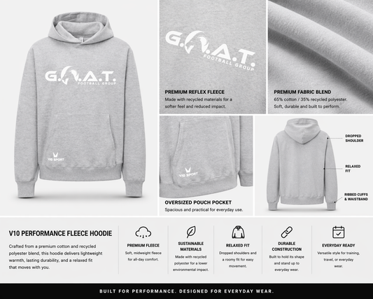 G.O.A.T. Football x V10 Sport - Performance Fleece Hoodie
