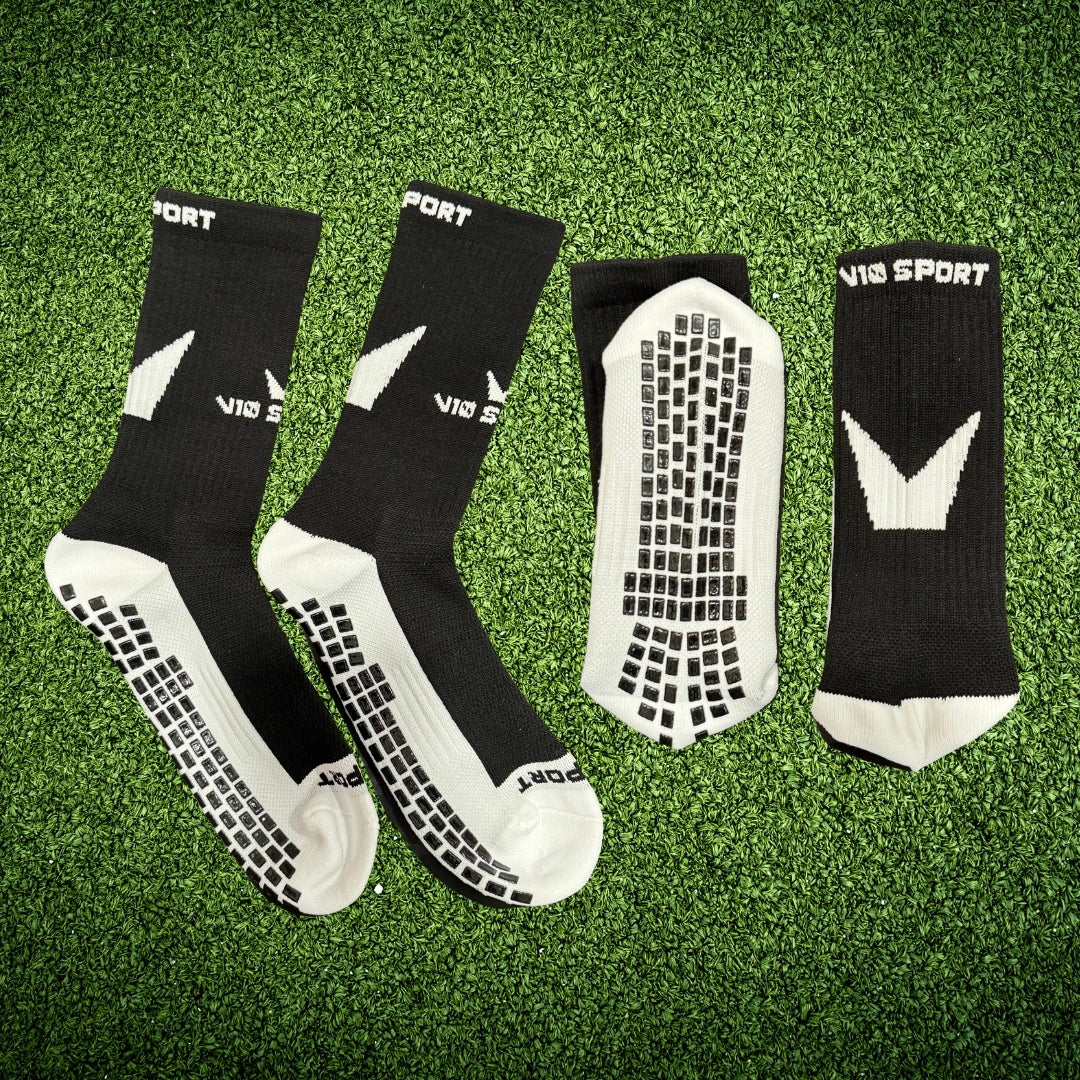 V10 Sport Pro Grip Socks — Midcalf Performance Series (Black)