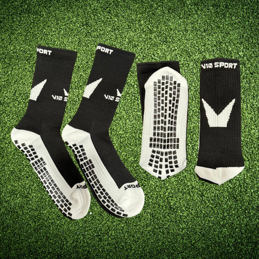 V10 Sport Pro Grip Socks — Midcalf Performance Series (Black)