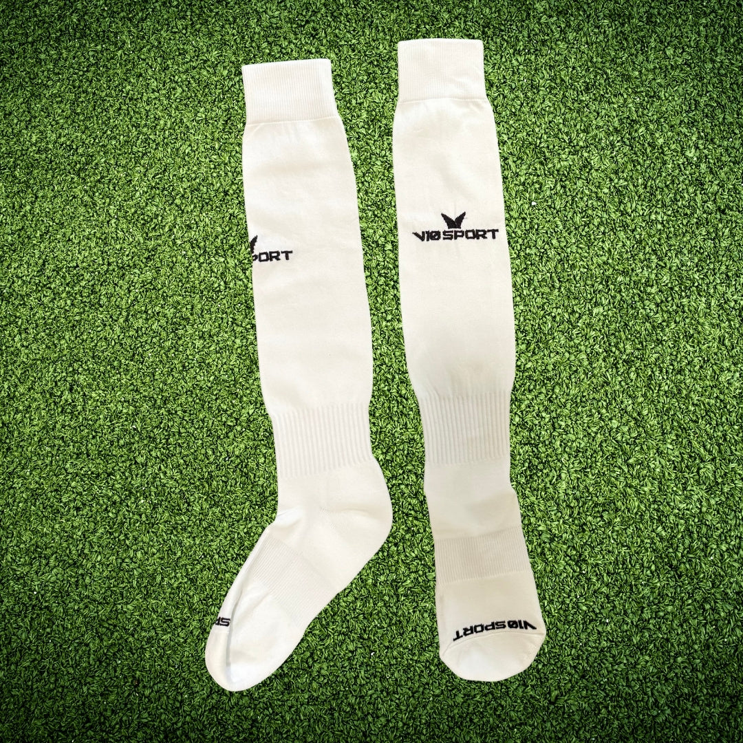 V10 Sport Premier ProMatch Socks – Over-the-Calf (White)